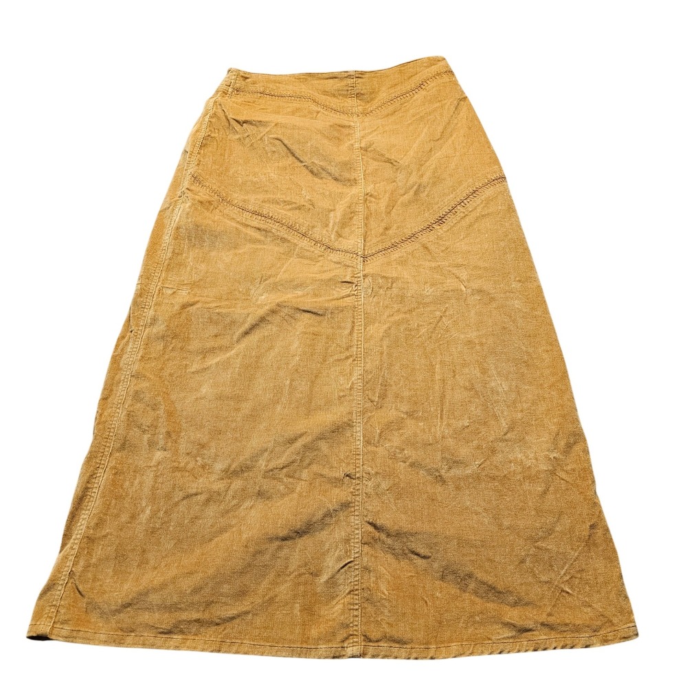 St Johns Bay Corduroy Maxi Skirt Womens 16T Tan Brown Cotton Stretch 723452